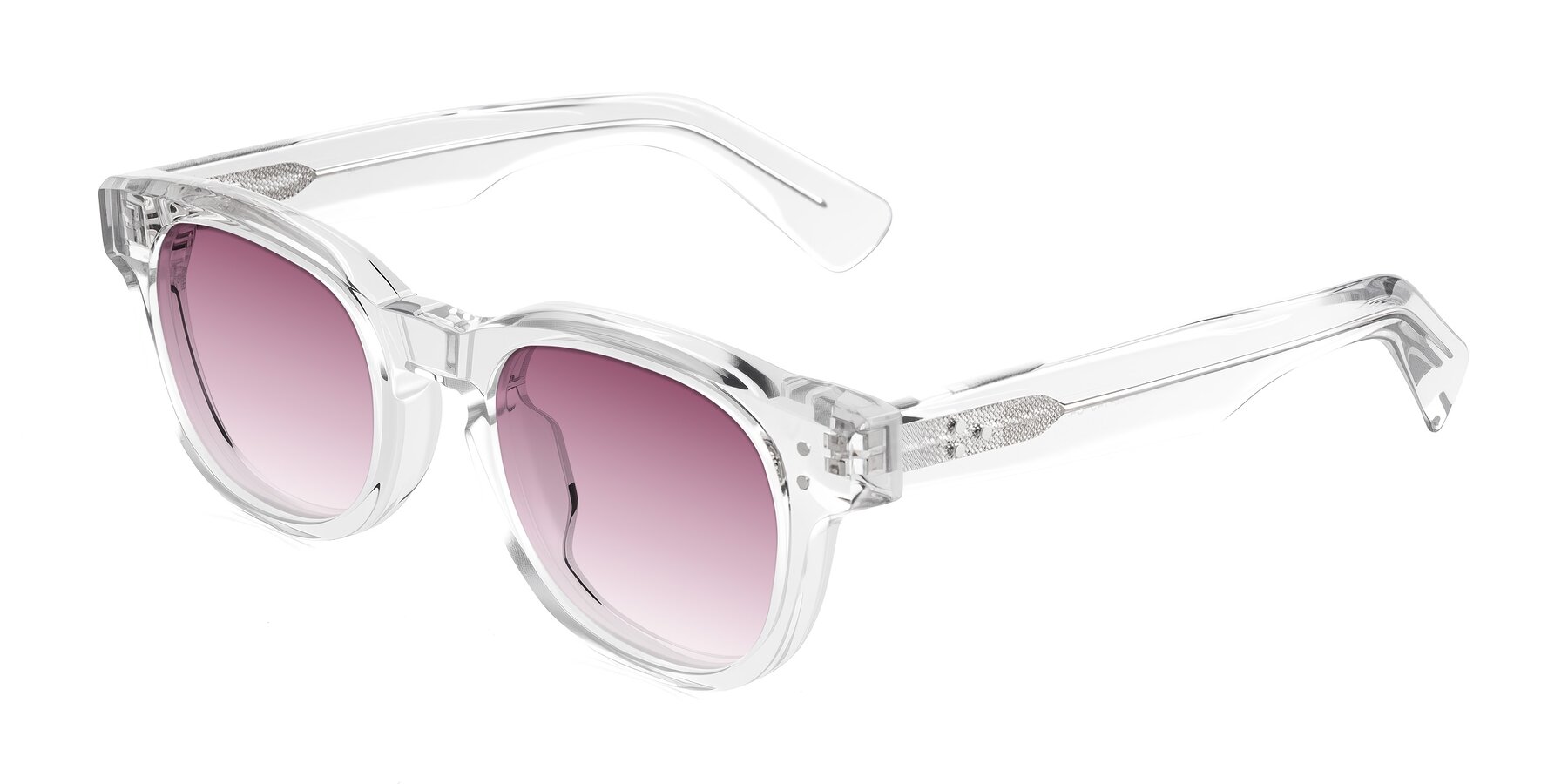 Angle of Jasiri in Clear with Wine Gradient Lenses