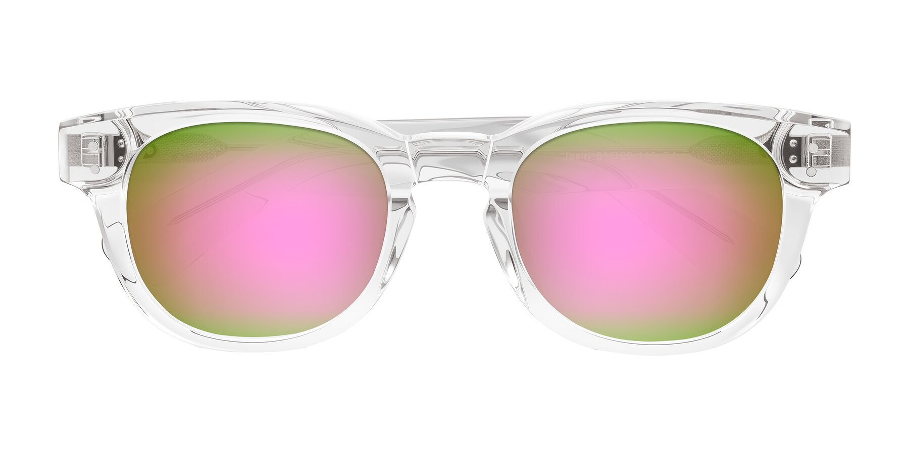 Folded Front of Jasiri in Clear with Pink Mirrored Lenses