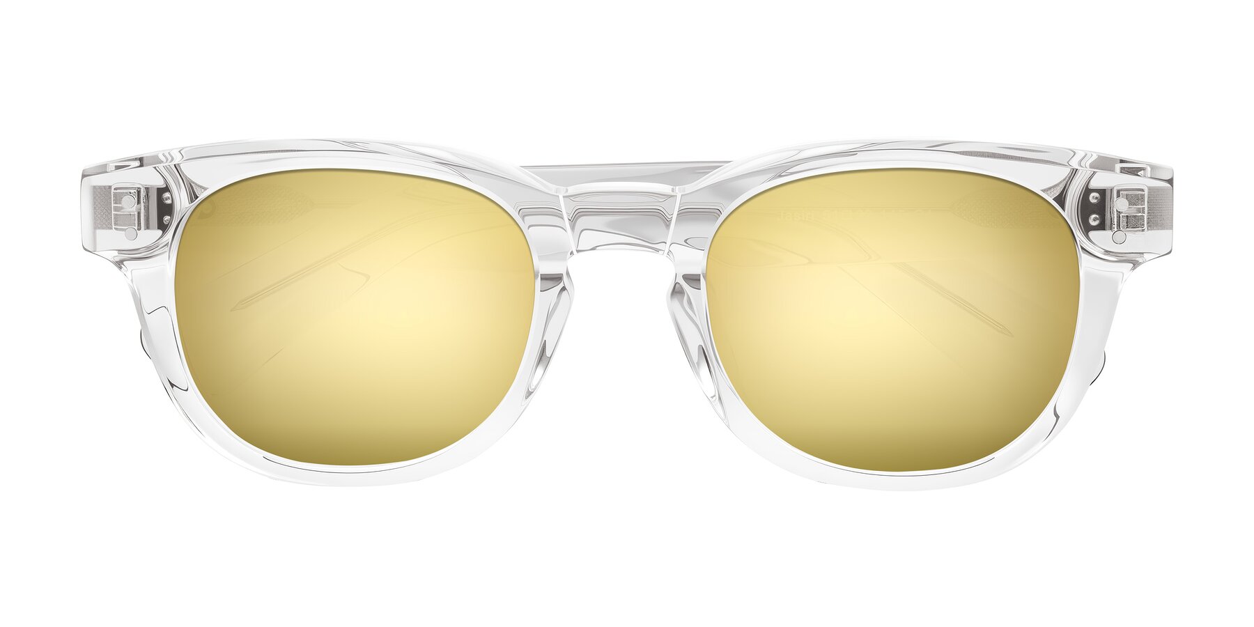 Folded Front of Jasiri in Clear with Gold Mirrored Lenses