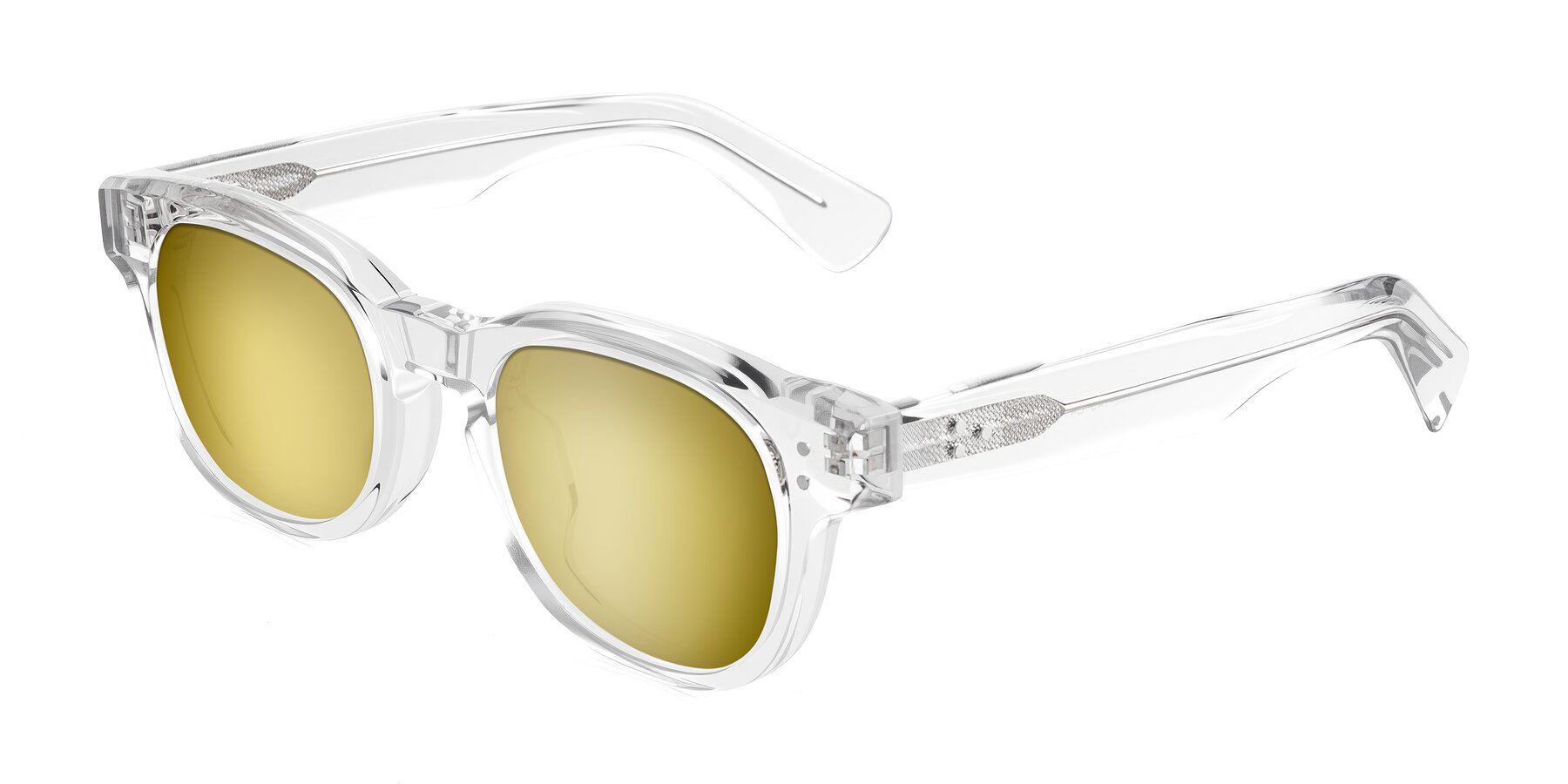 Angle of Jasiri in Clear with Gold Mirrored Lenses