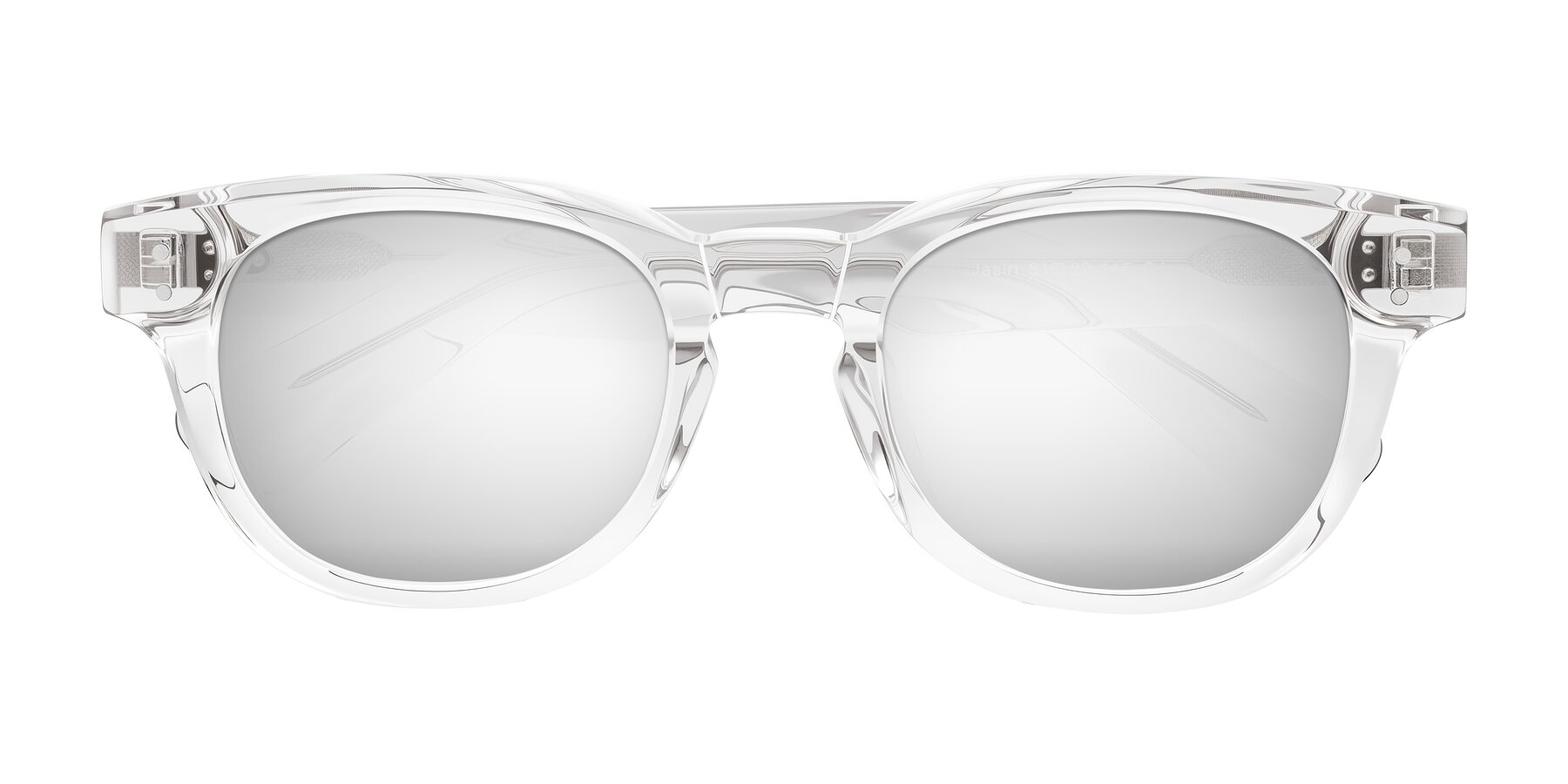 Folded Front of Jasiri in Clear with Silver Mirrored Lenses