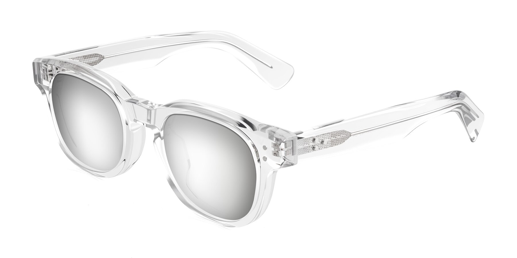 Angle of Jasiri in Clear with Silver Mirrored Lenses