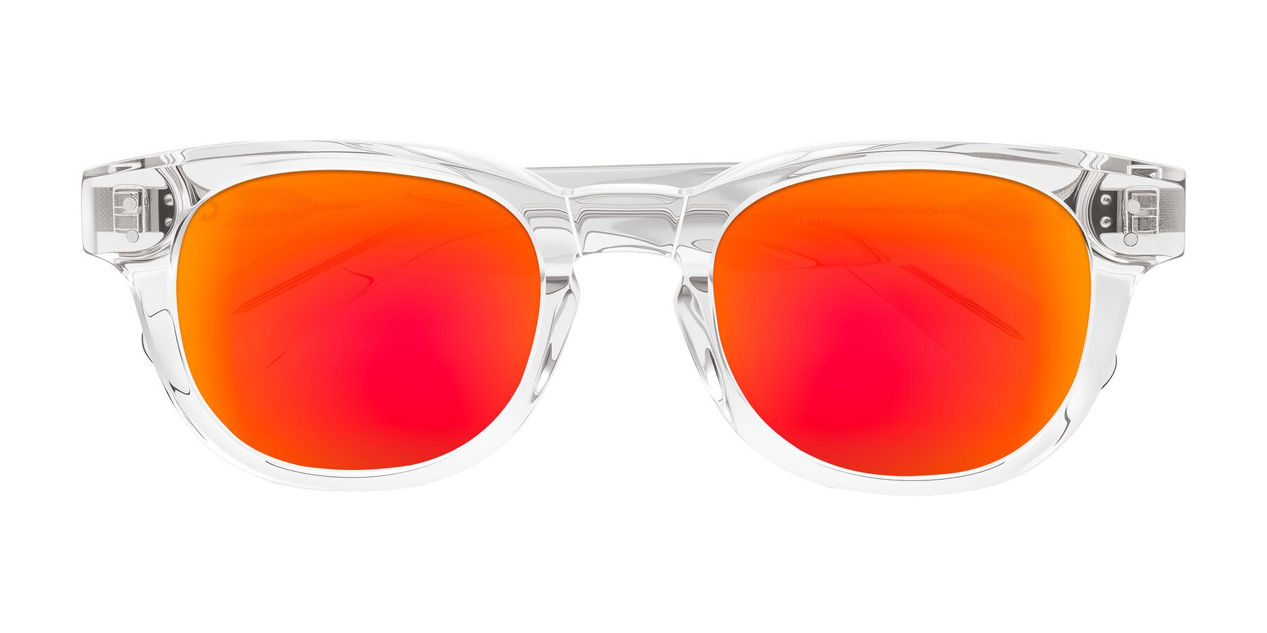 Folded Front of Jasiri in Clear with Red Gold Mirrored Lenses