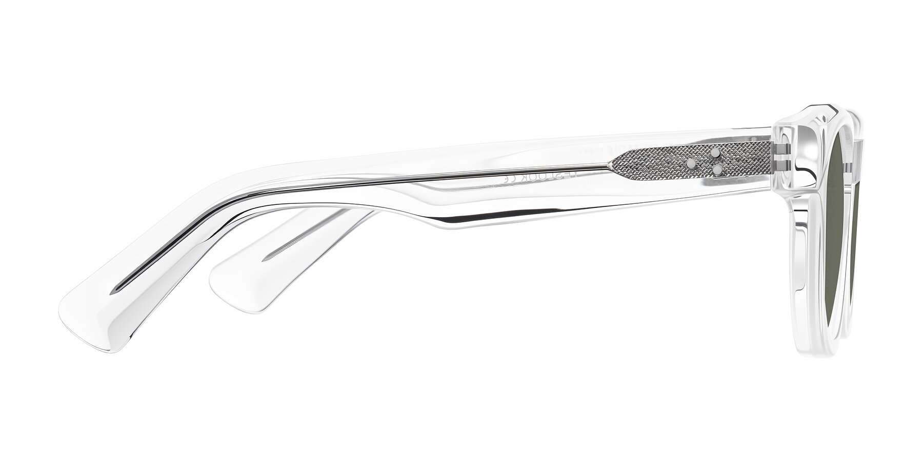 Side of Jasiri in Clear with Gray Polarized Lenses