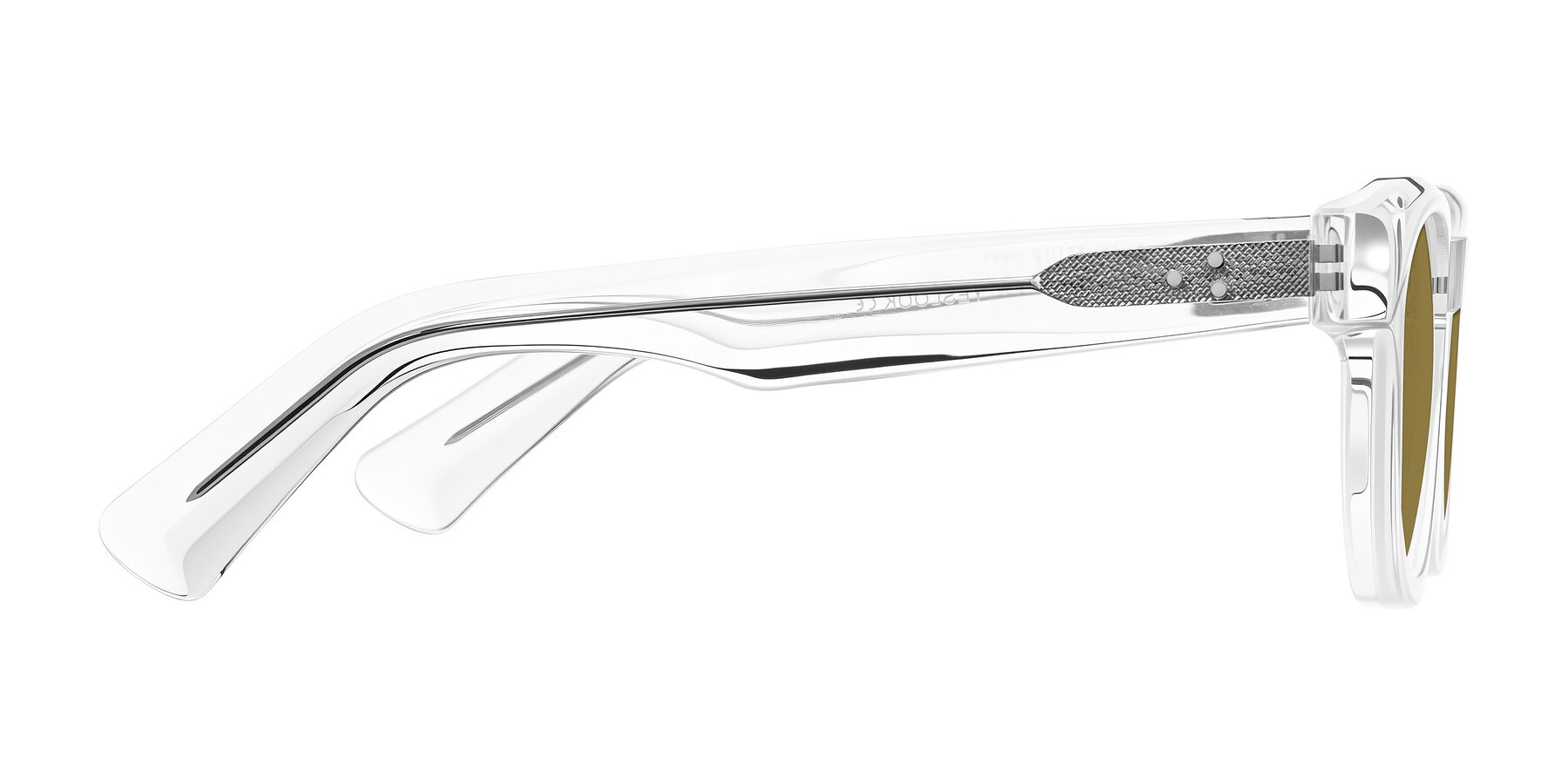 Side of Jasiri in Clear with Brown Polarized Lenses