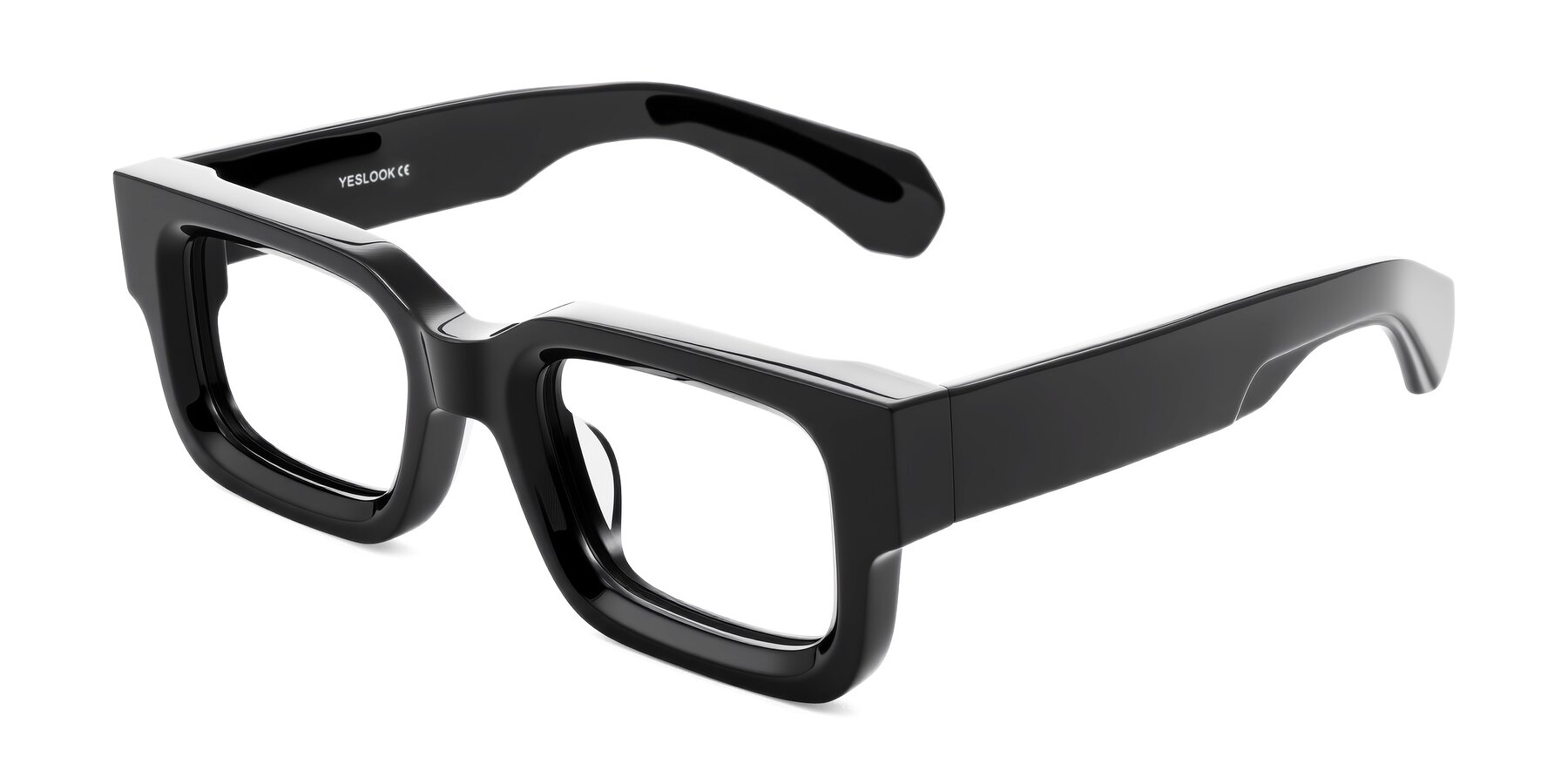 Angle of Nuria in Black with Clear Blue Light Blocking Lenses