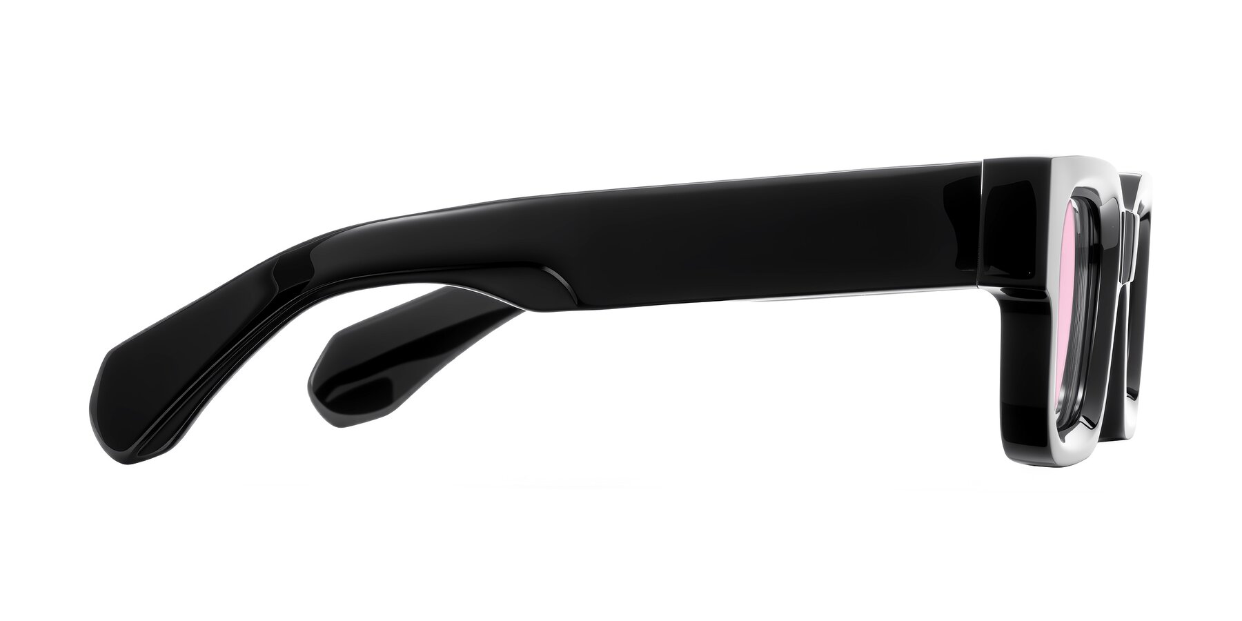 Side of Nuria in Black with Light Pink Tinted Lenses