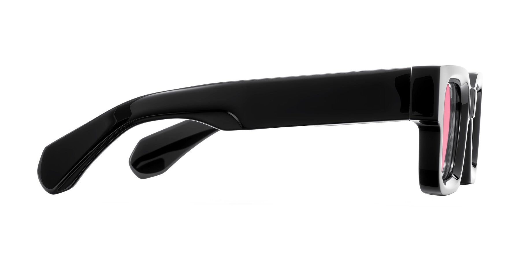 Side of Nuria in Black with Pink Tinted Lenses