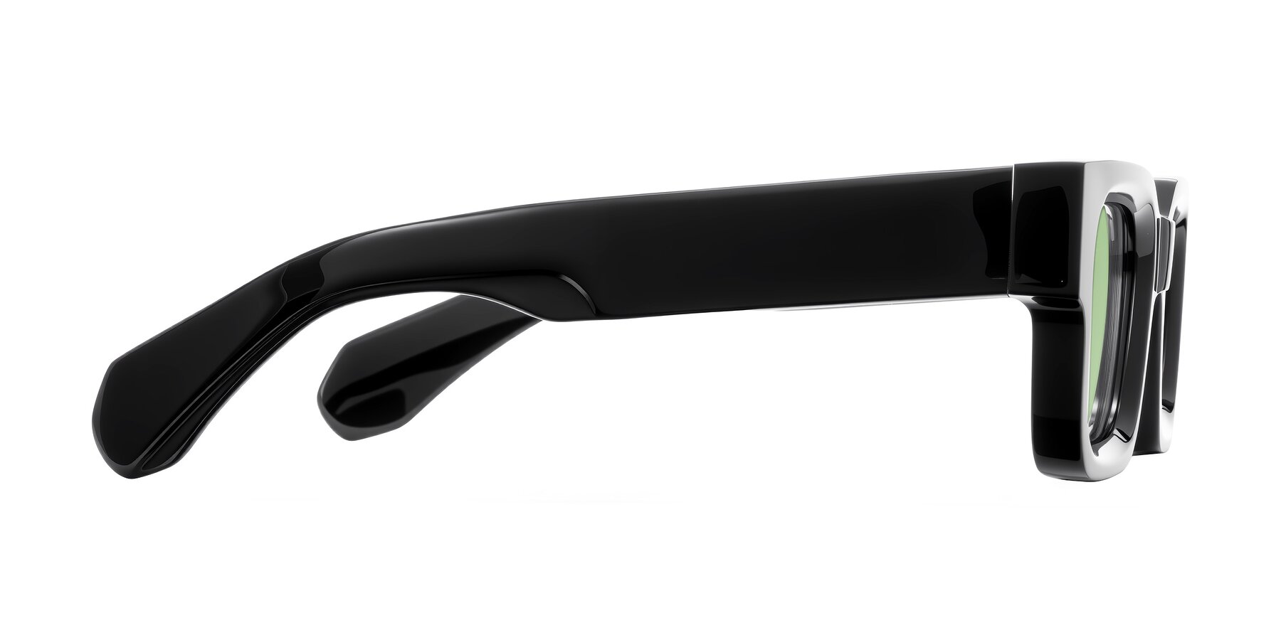 Side of Nuria in Black with Medium Green Tinted Lenses