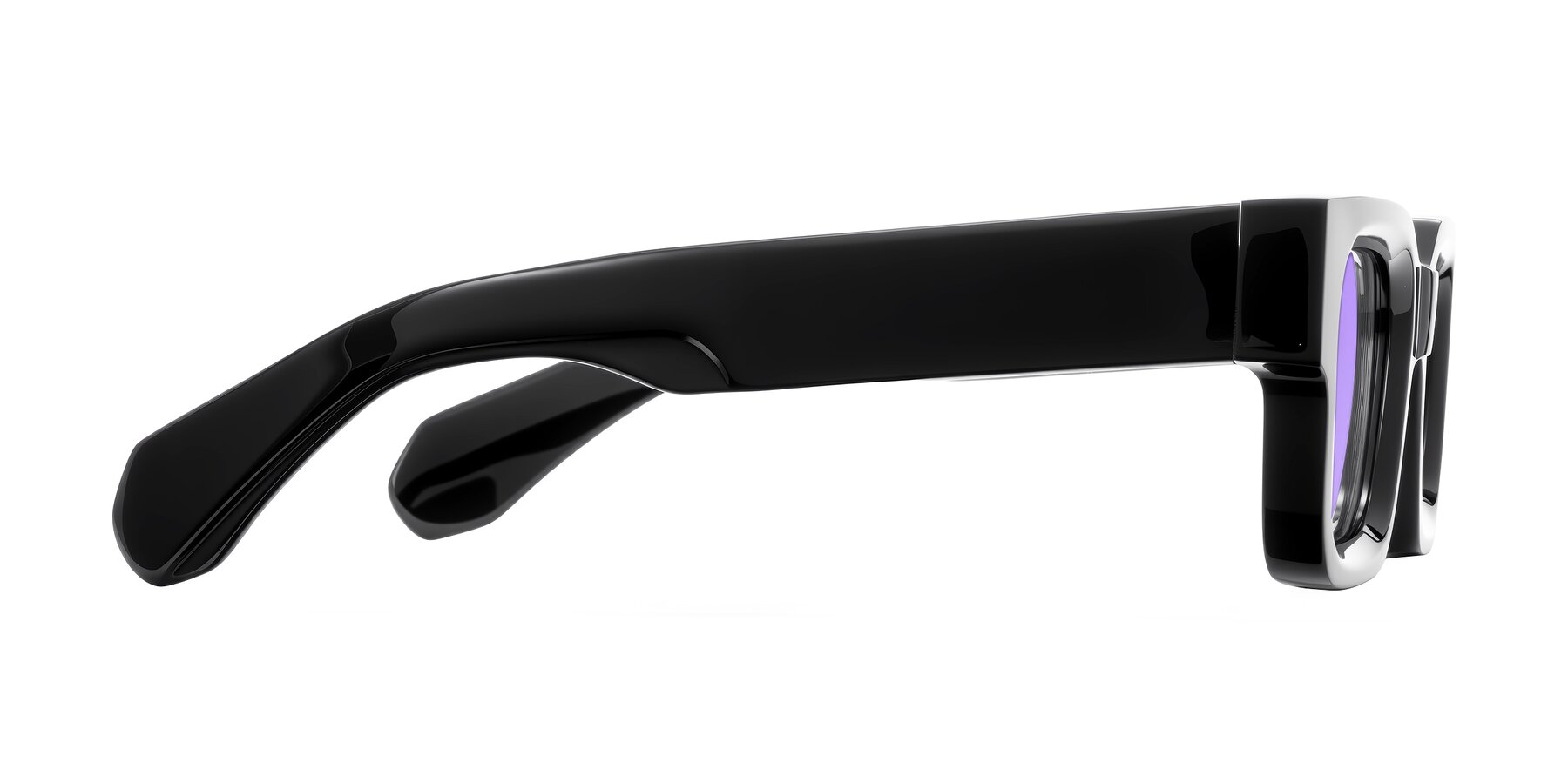 Side of Nuria in Black with Medium Purple Tinted Lenses