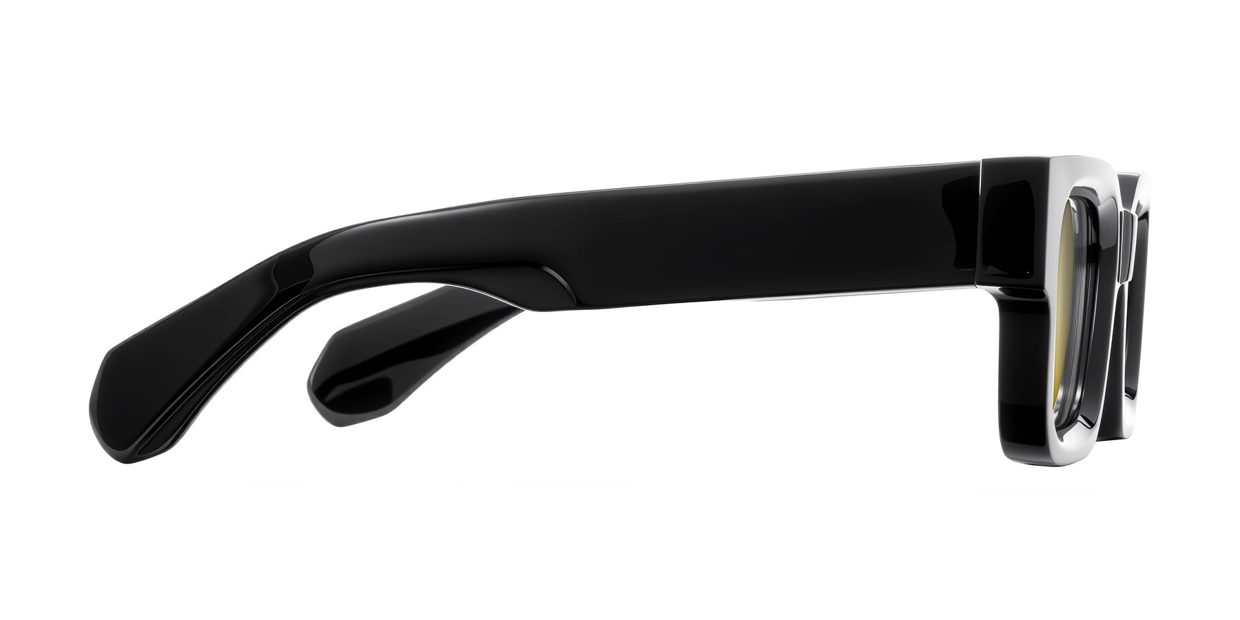 Side of Nuria in Black with Gold Mirrored Lenses