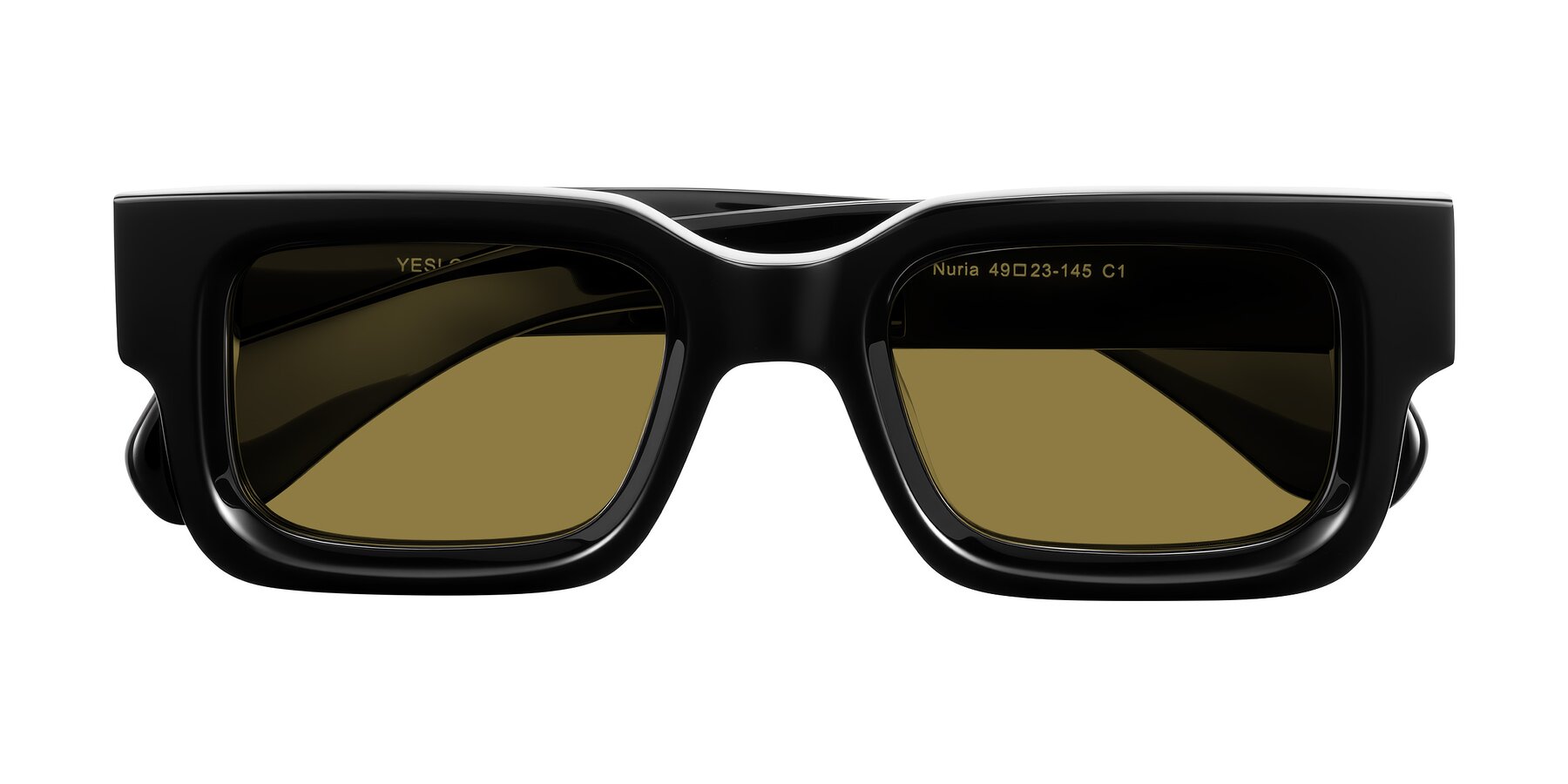 Folded Front of Nuria in Black with Brown Polarized Lenses