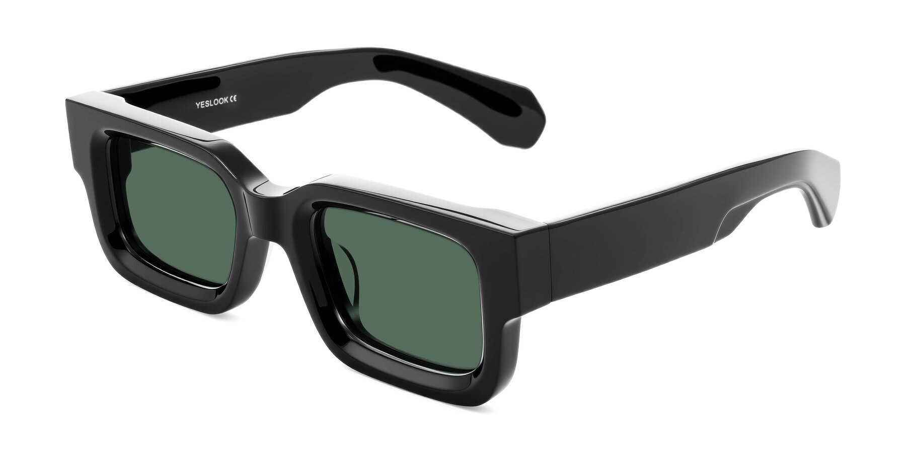 Angle of Nuria in Black with Green Polarized Lenses