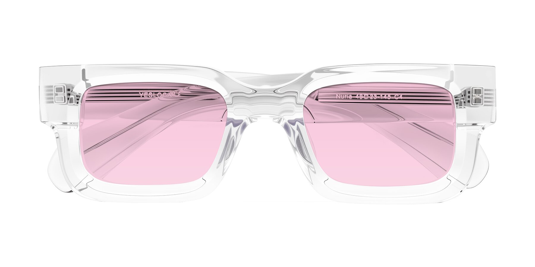 Folded Front of Nuria in Clear with Light Pink Tinted Lenses