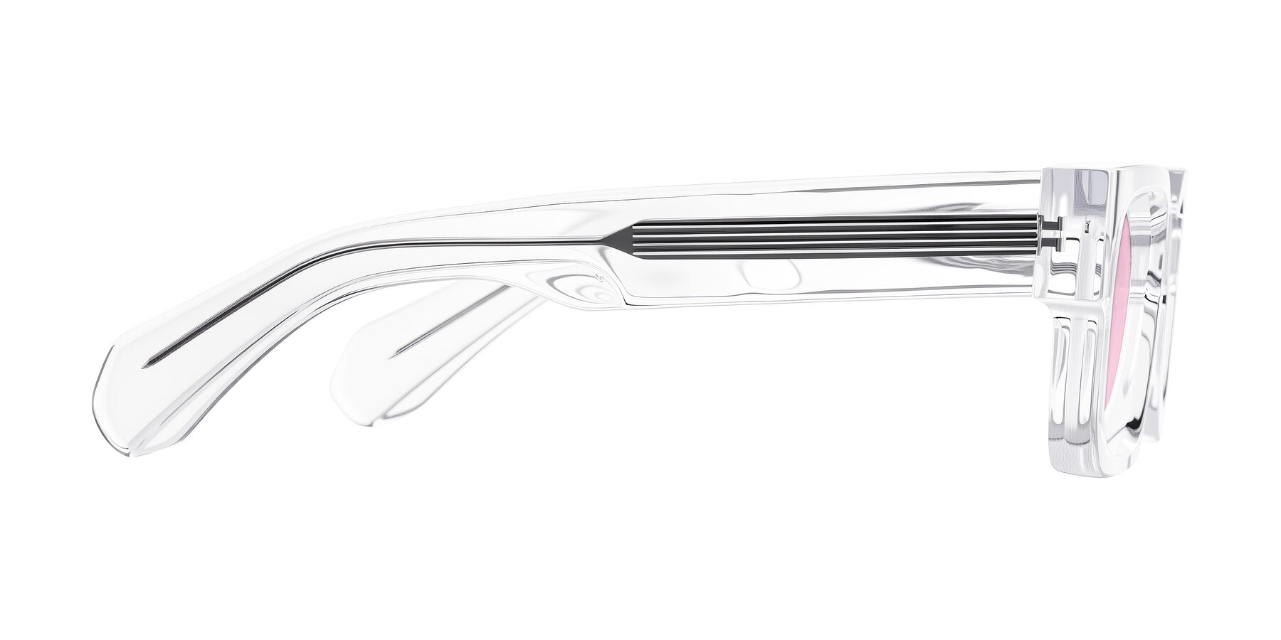 Side of Nuria in Clear with Light Pink Tinted Lenses