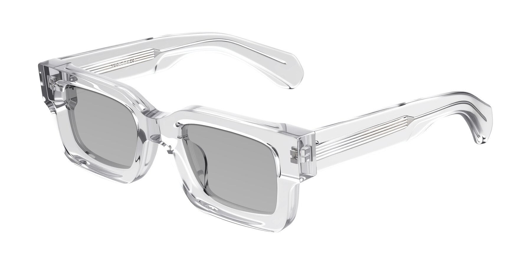 Angle of Nuria in Clear with Light Gray Tinted Lenses