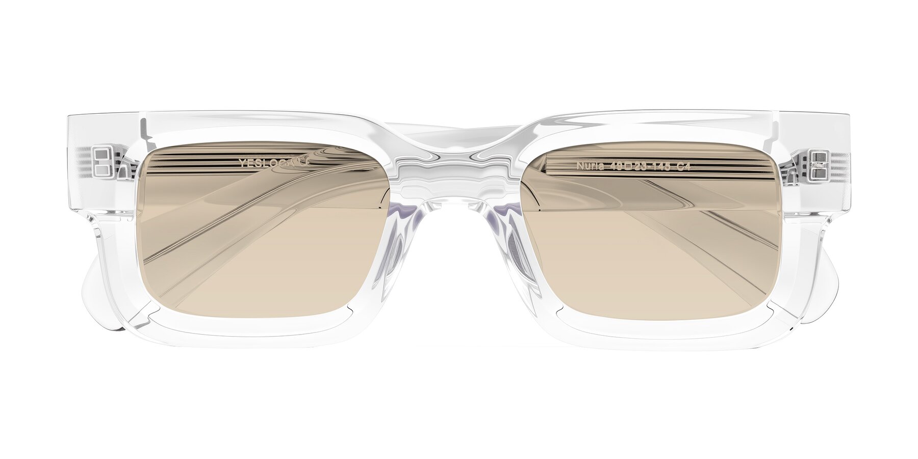 Folded Front of Nuria in Clear with Light Brown Tinted Lenses