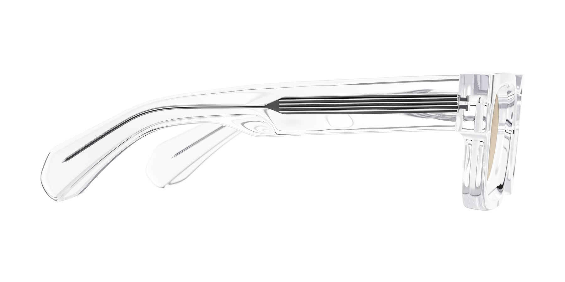 Side of Nuria in Clear with Light Brown Tinted Lenses