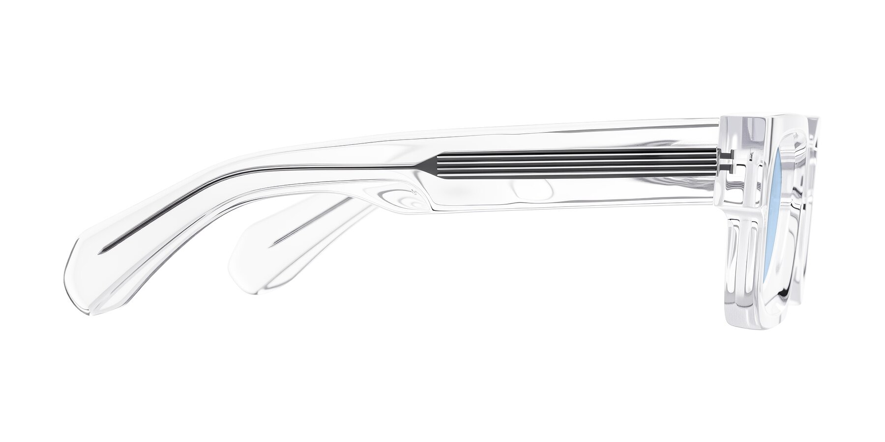 Side of Nuria in Clear with Light Blue Tinted Lenses