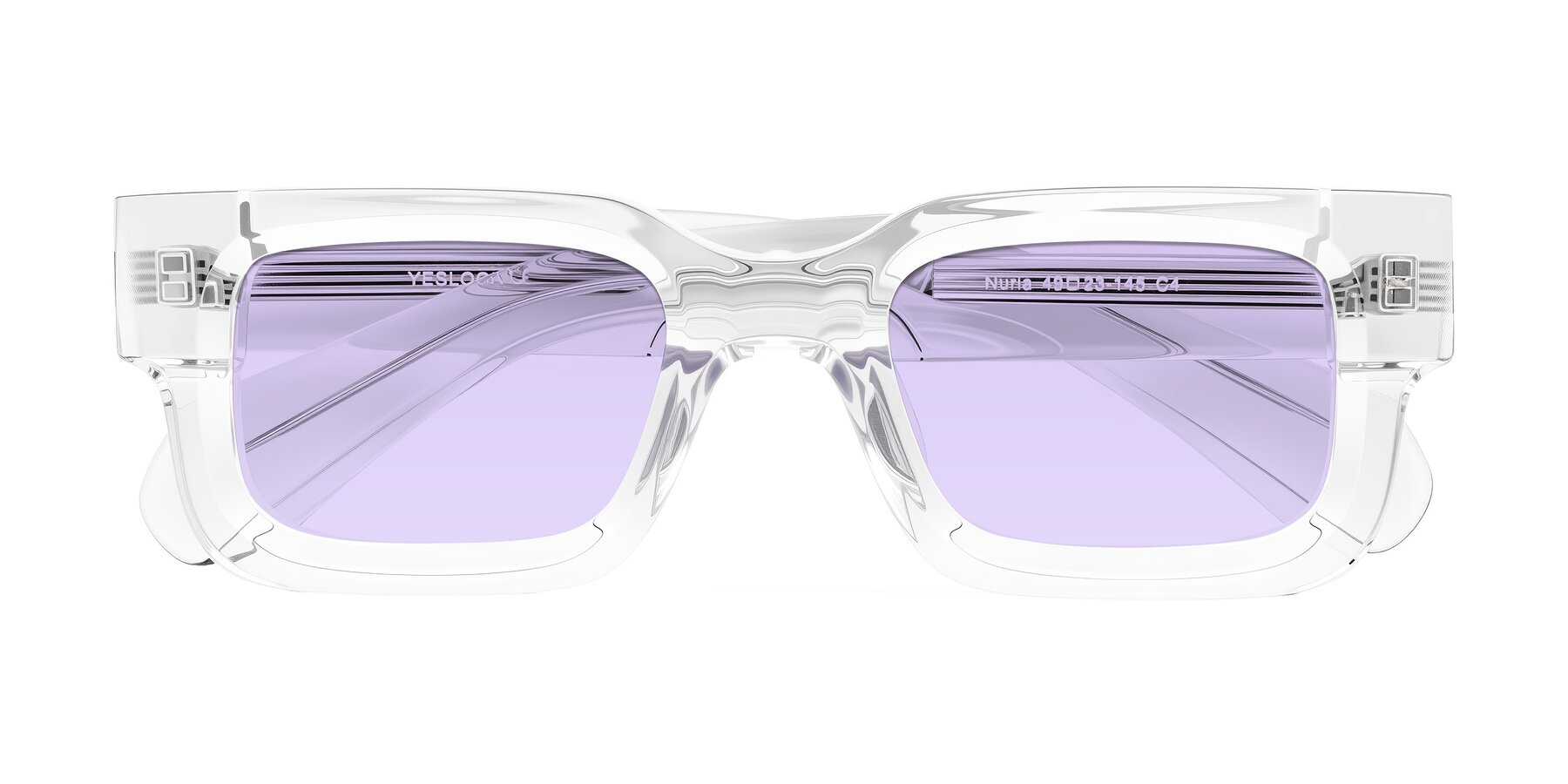 Folded Front of Nuria in Clear with Light Purple Tinted Lenses