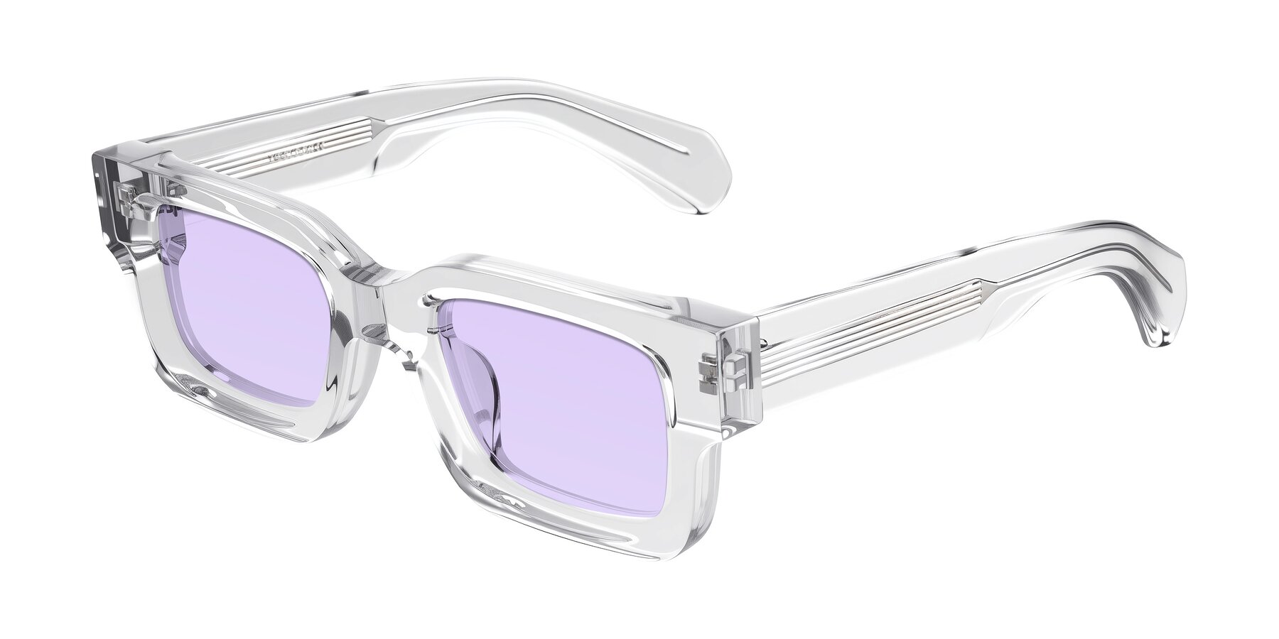 Angle of Nuria in Clear with Light Purple Tinted Lenses