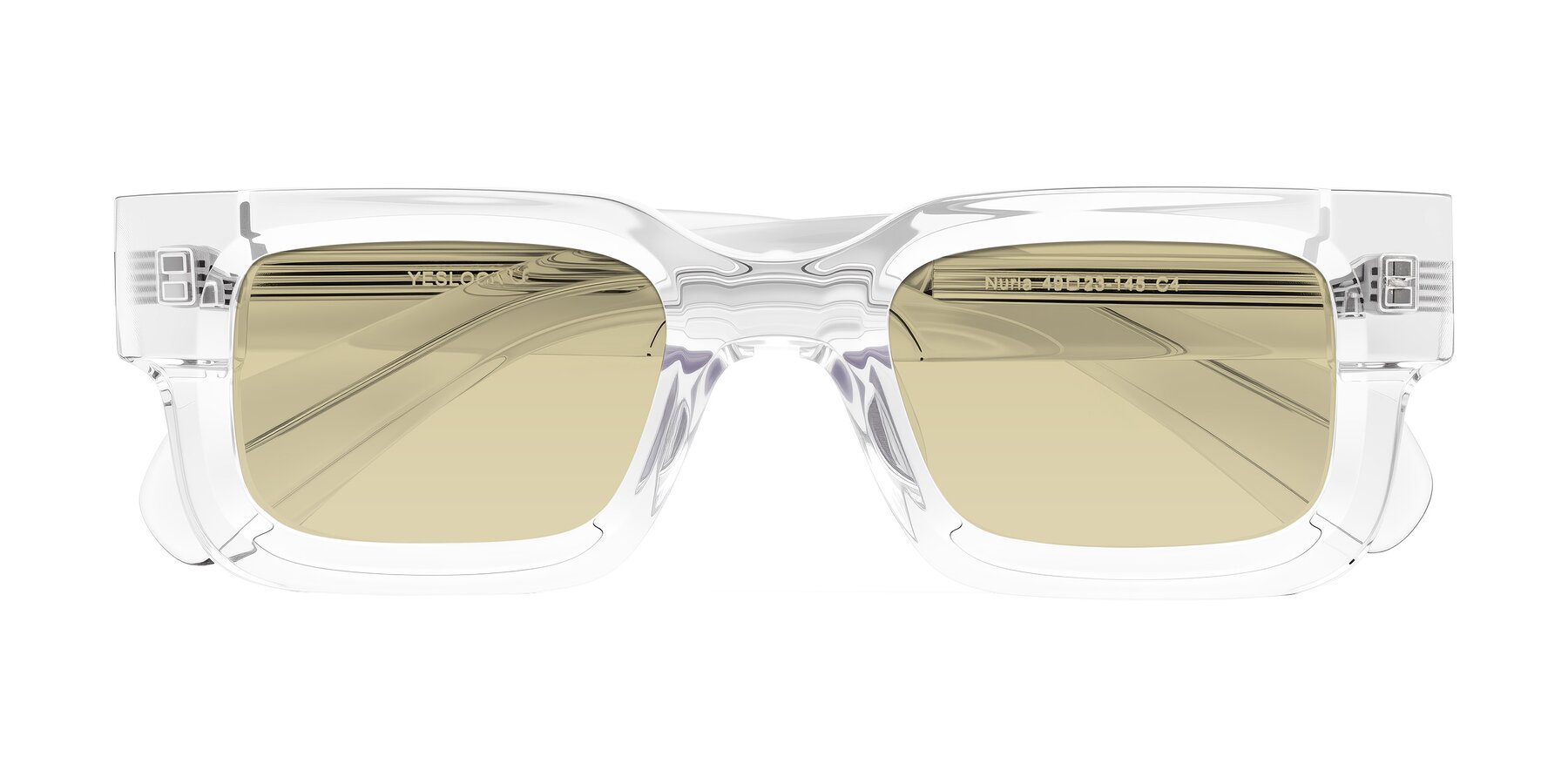 Folded Front of Nuria in Clear with Light Champagne Tinted Lenses