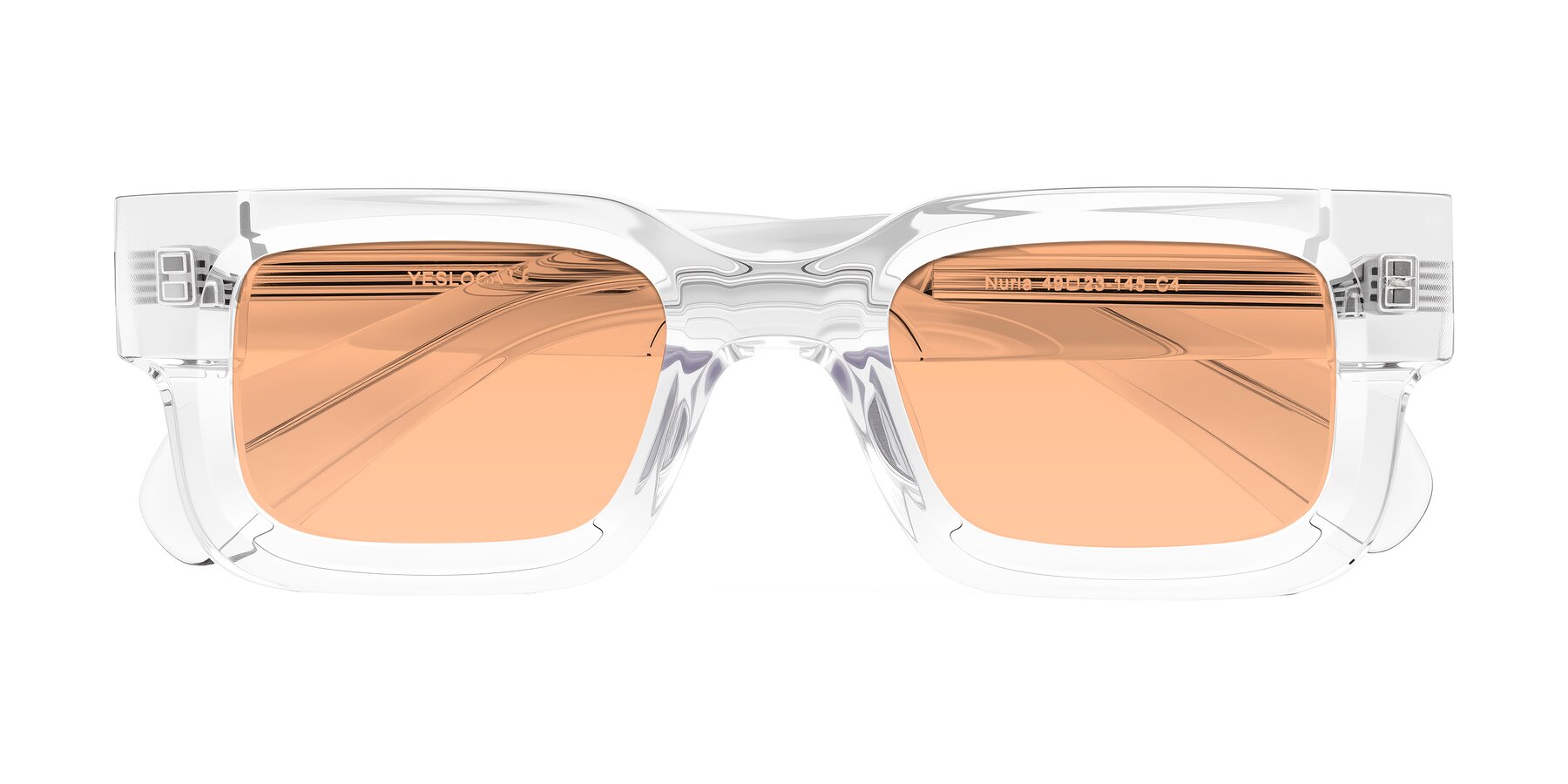 Folded Front of Nuria in Clear with Light Orange Tinted Lenses
