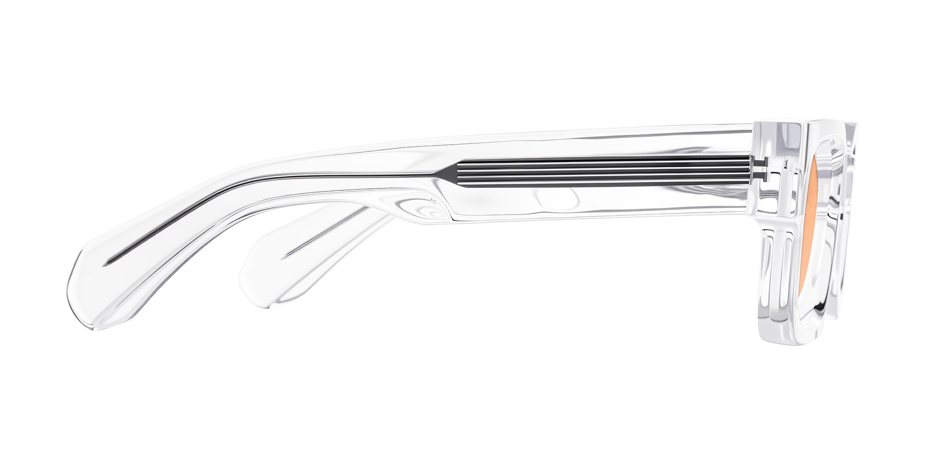 Side of Nuria in Clear with Light Orange Tinted Lenses