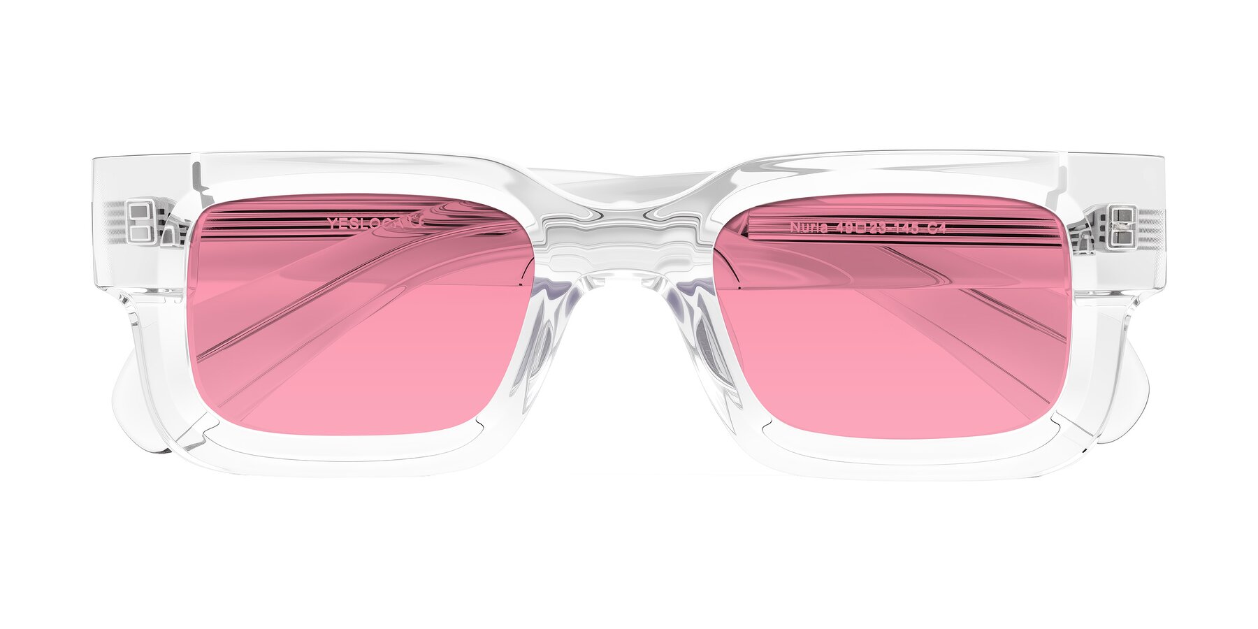 Folded Front of Nuria in Clear with Pink Tinted Lenses