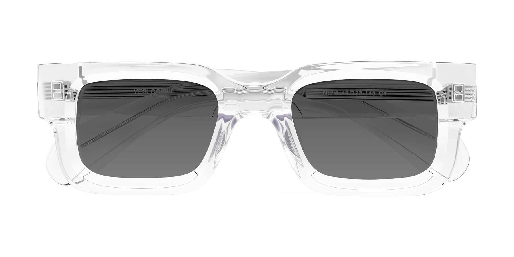 Folded Front of Nuria in Clear with Medium Gray Tinted Lenses