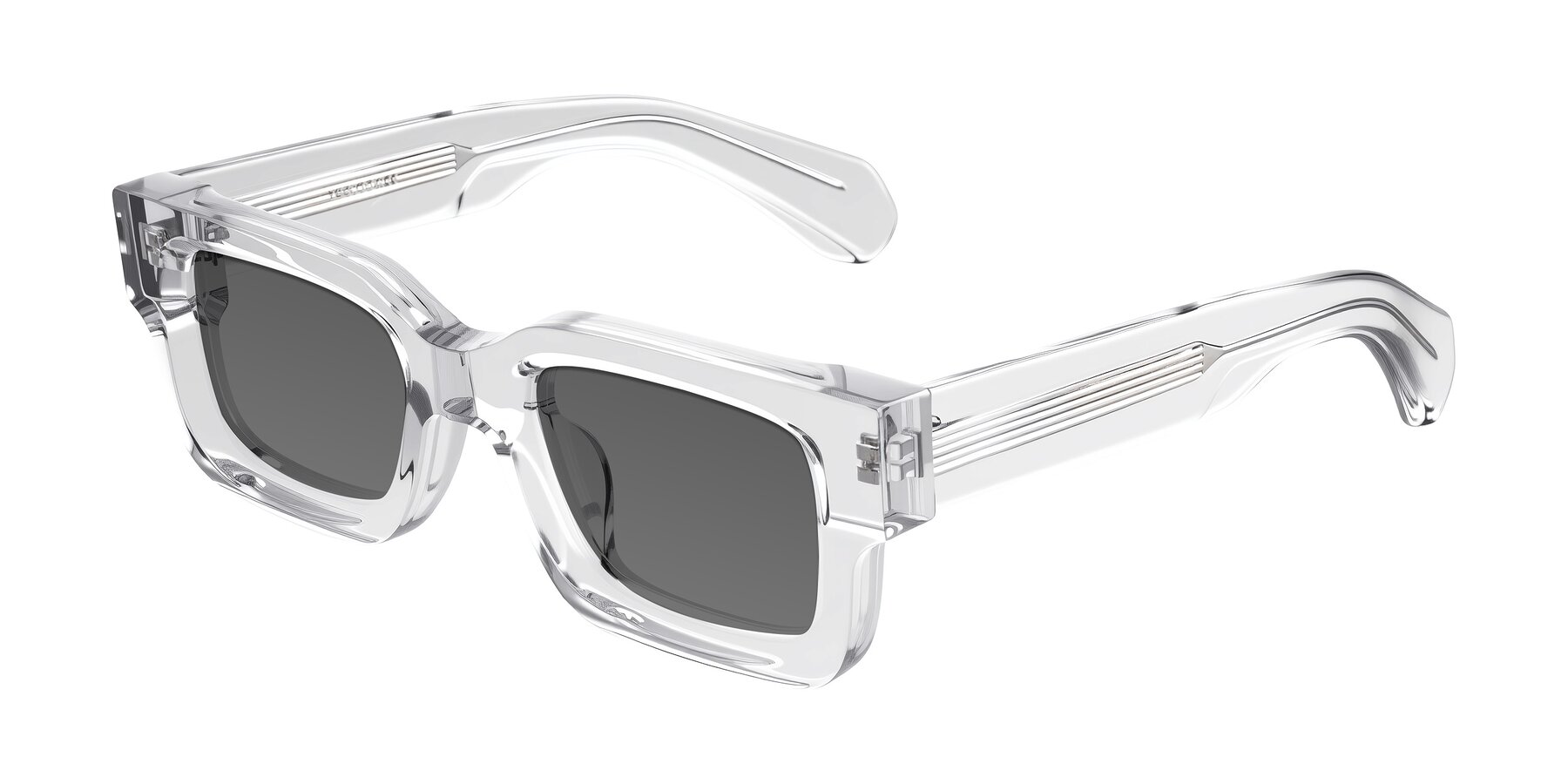 Angle of Nuria in Clear with Medium Gray Tinted Lenses