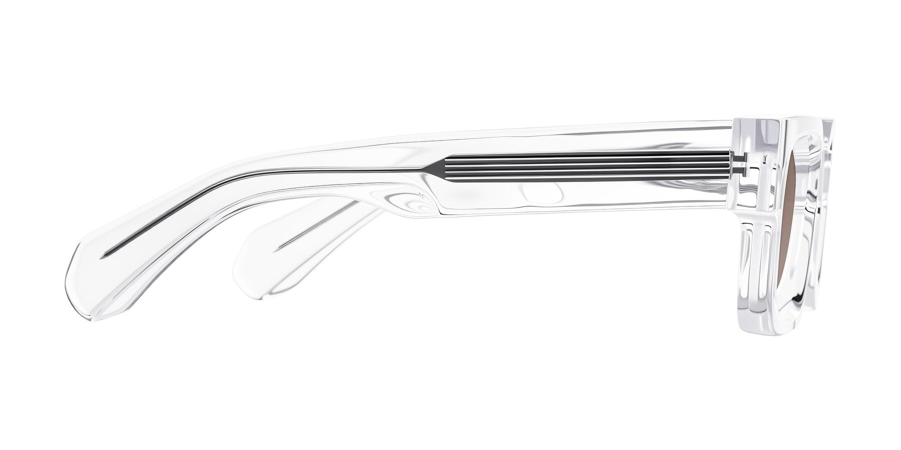 Side of Nuria in Clear with Medium Brown Tinted Lenses