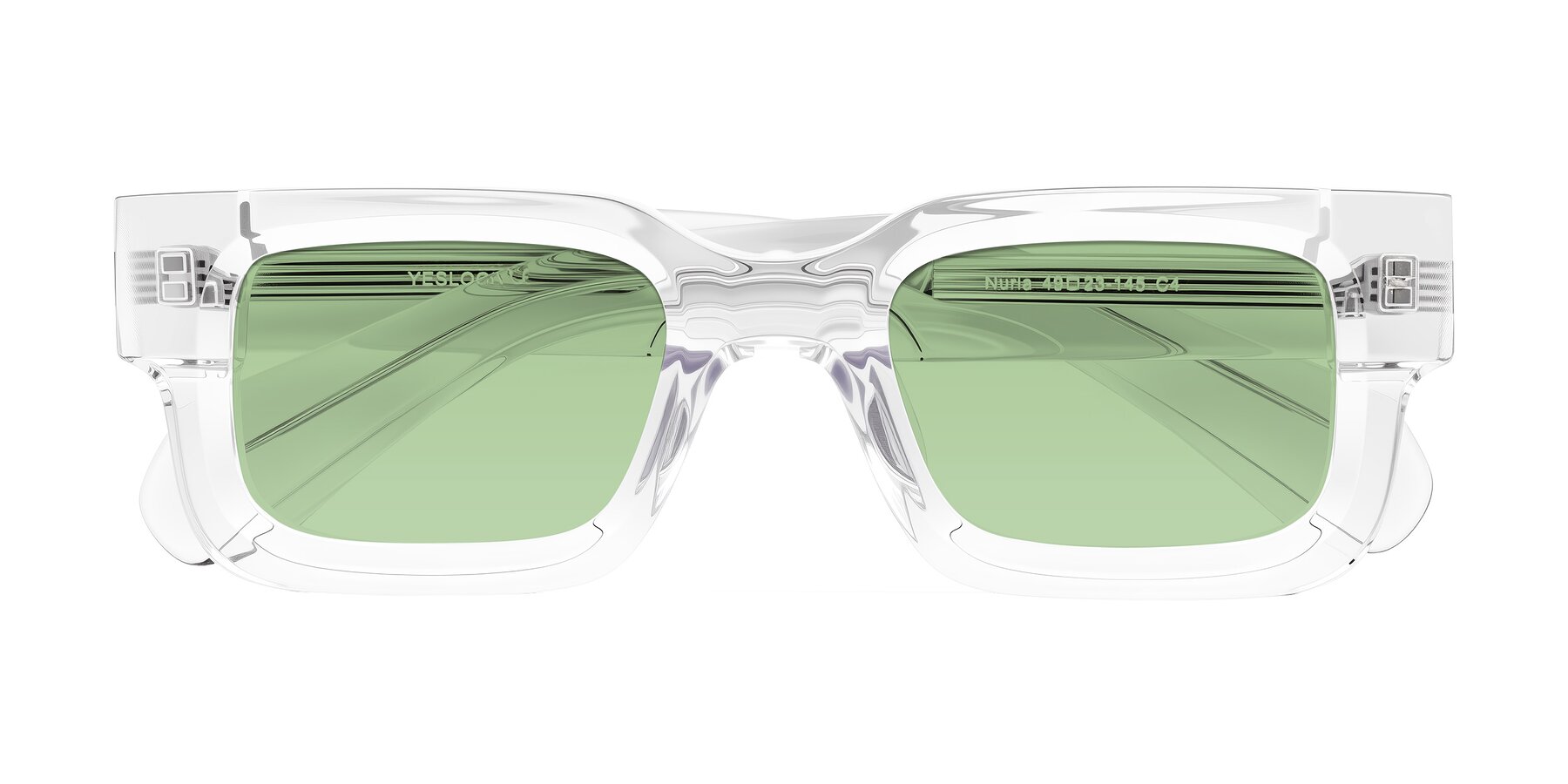 Folded Front of Nuria in Clear with Medium Green Tinted Lenses