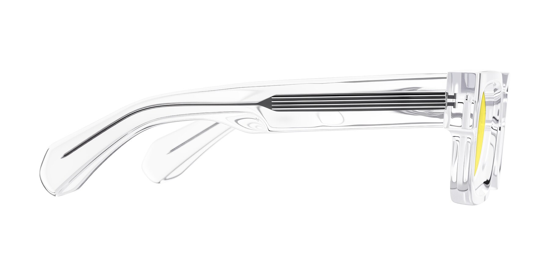 Side of Nuria in Clear with Medium Yellow Tinted Lenses