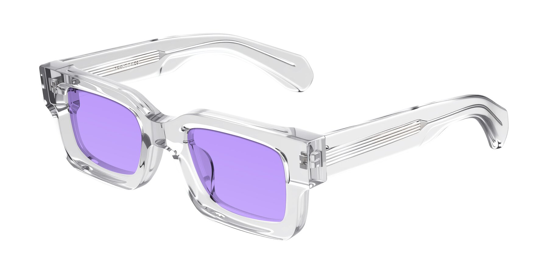 Angle of Nuria in Clear with Medium Purple Tinted Lenses
