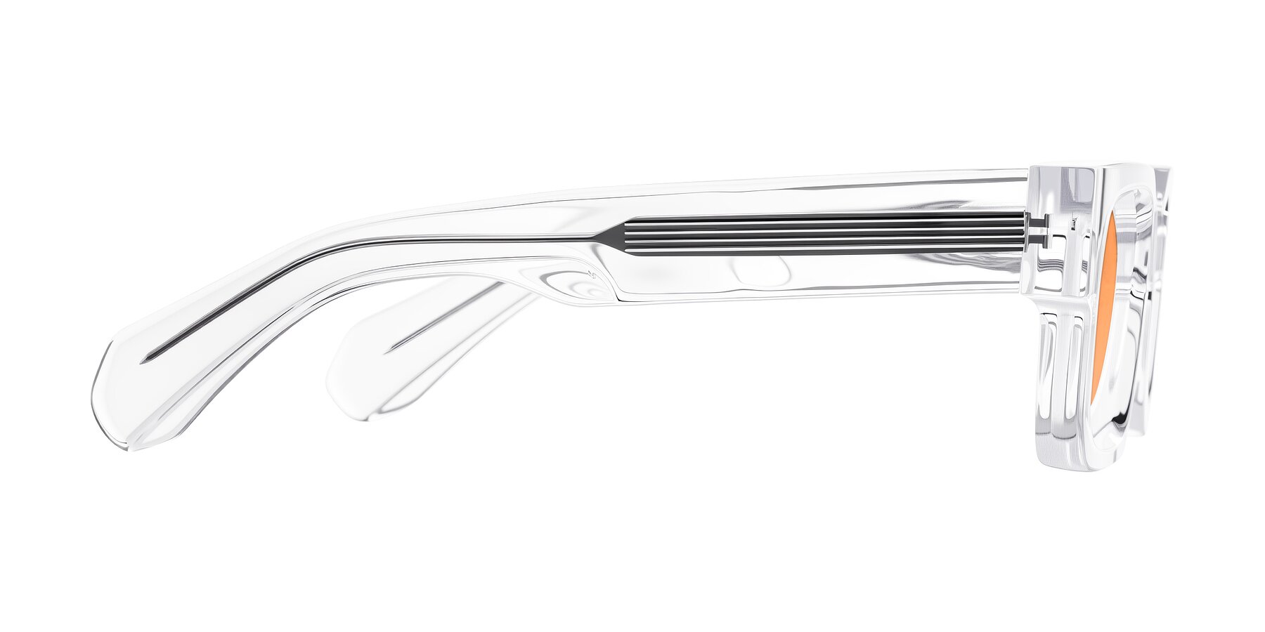 Side of Nuria in Clear with Medium Orange Tinted Lenses