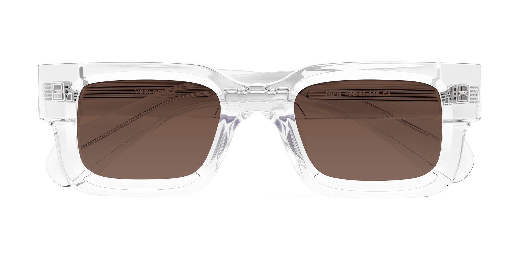 Folded Front of Nuria in Clear with Brown Tinted Lenses