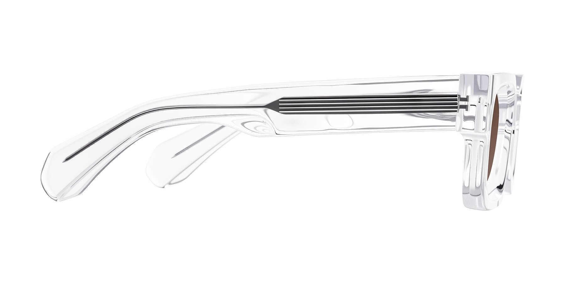 Side of Nuria in Clear with Brown Tinted Lenses