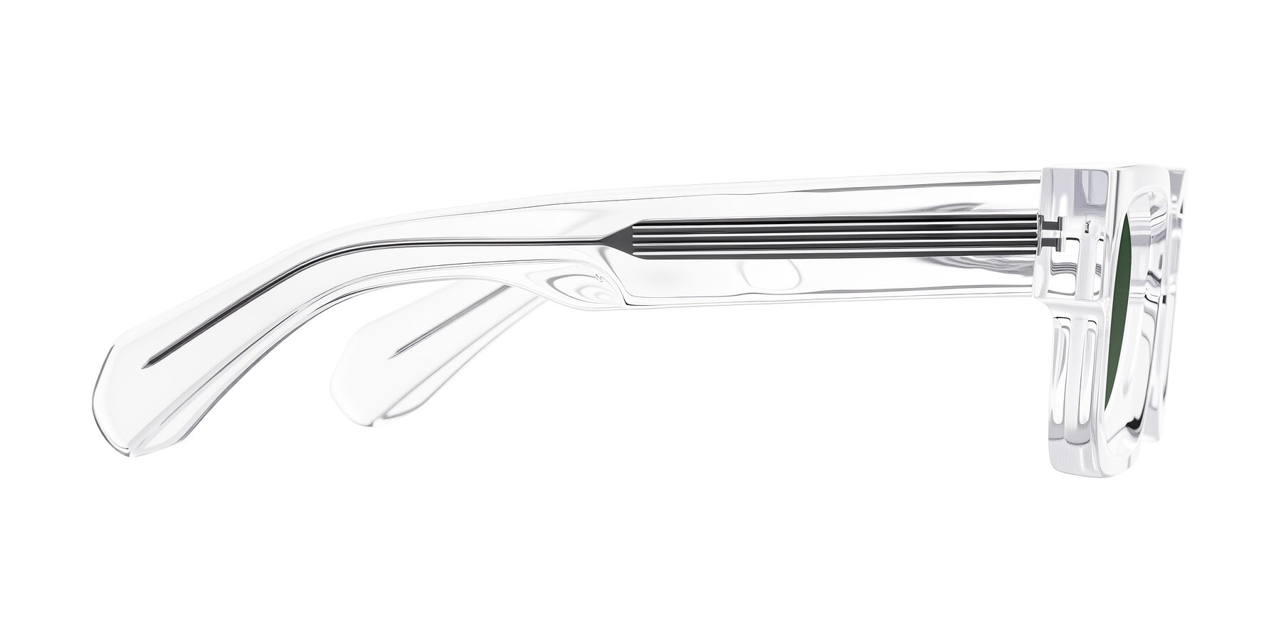 Side of Nuria in Clear with Green Tinted Lenses