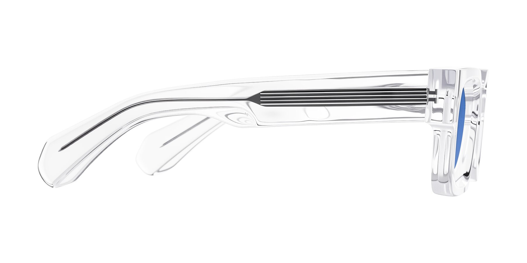 Side of Nuria in Clear with Blue Tinted Lenses