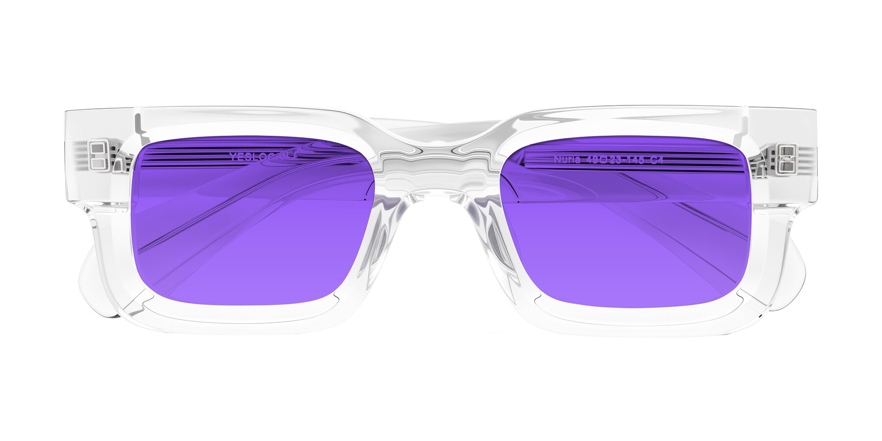 Folded Front of Nuria in Clear with Purple Tinted Lenses