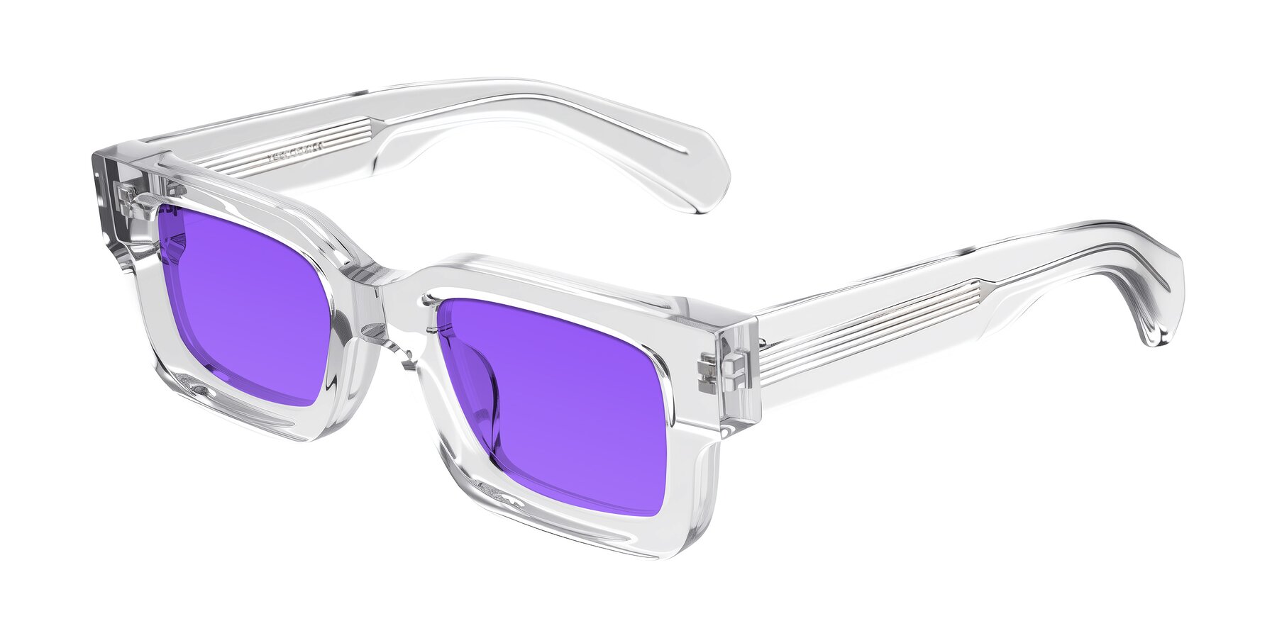 Angle of Nuria in Clear with Purple Tinted Lenses