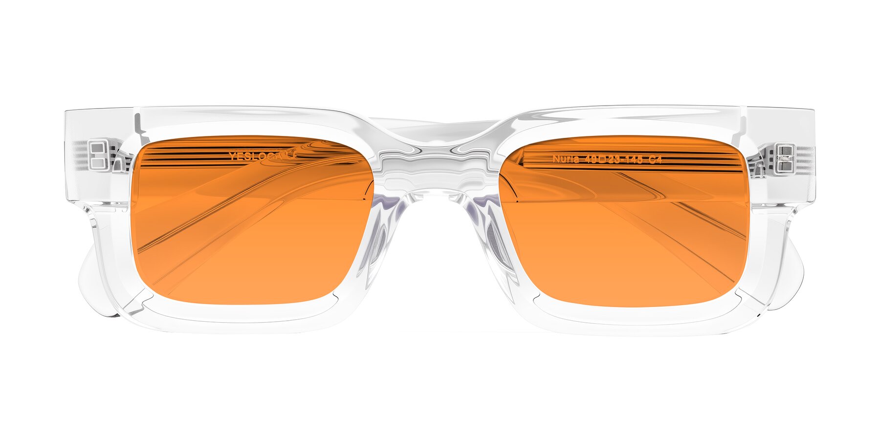 Folded Front of Nuria in Clear with Orange Tinted Lenses