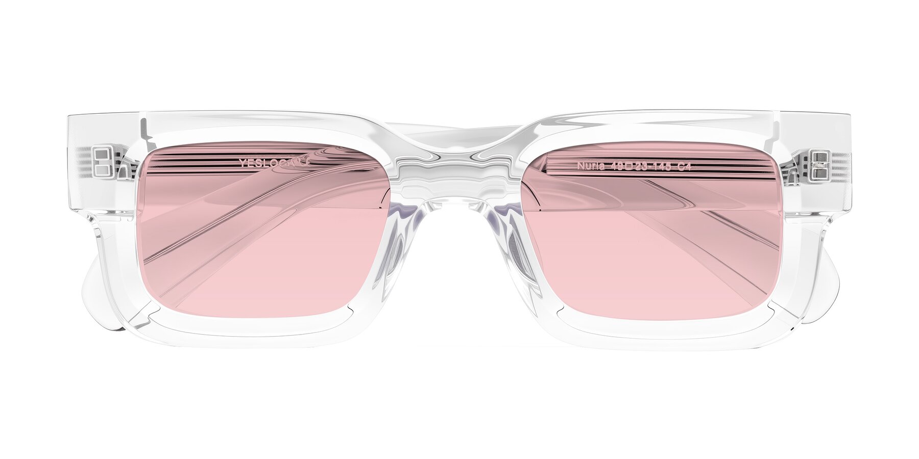 Folded Front of Nuria in Clear with Light Garnet Tinted Lenses