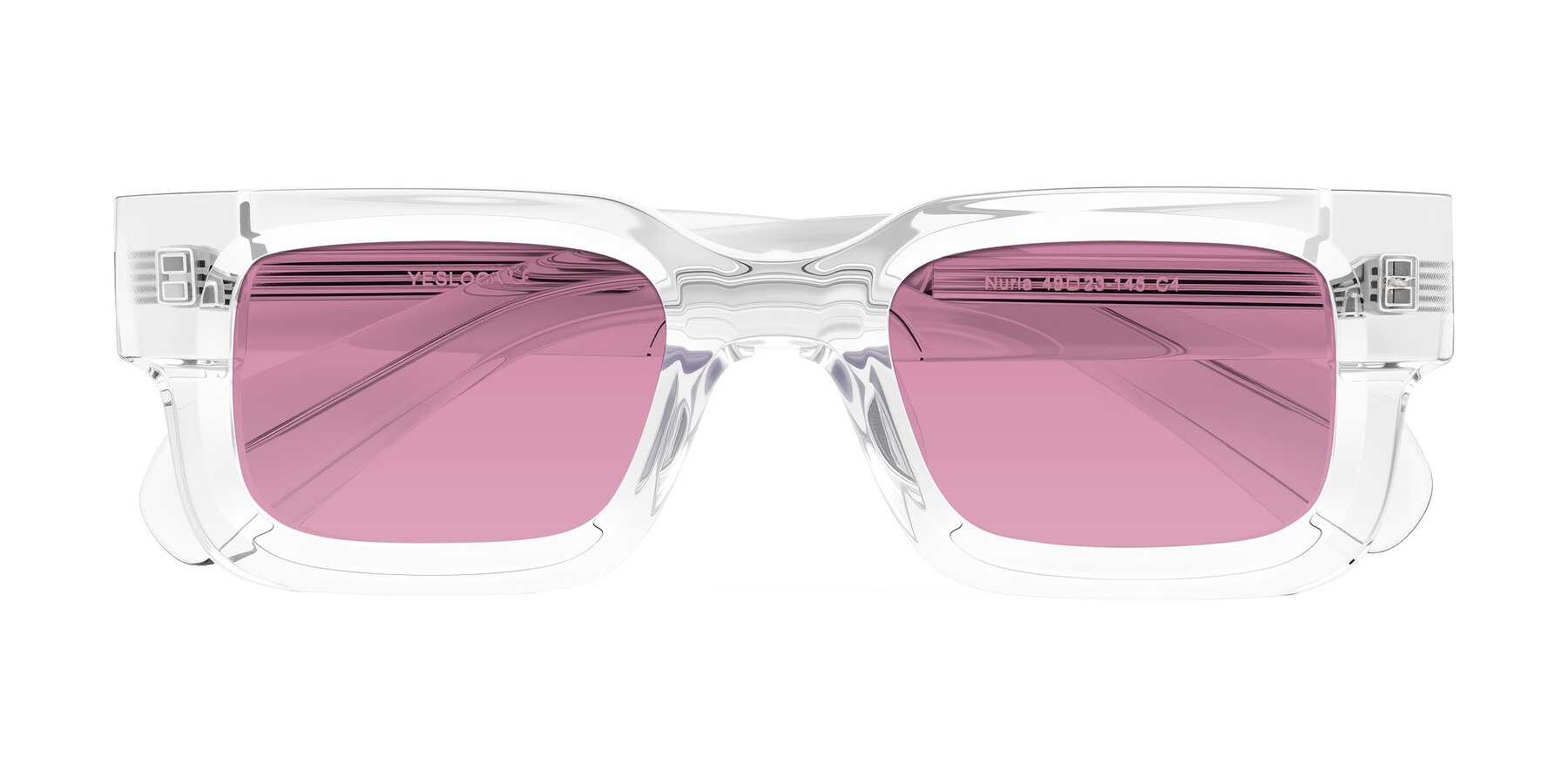 Folded Front of Nuria in Clear with Medium Wine Tinted Lenses