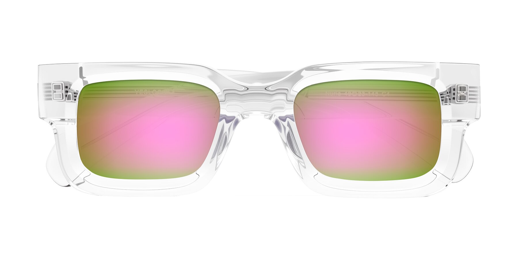 Folded Front of Nuria in Clear with Pink Mirrored Lenses