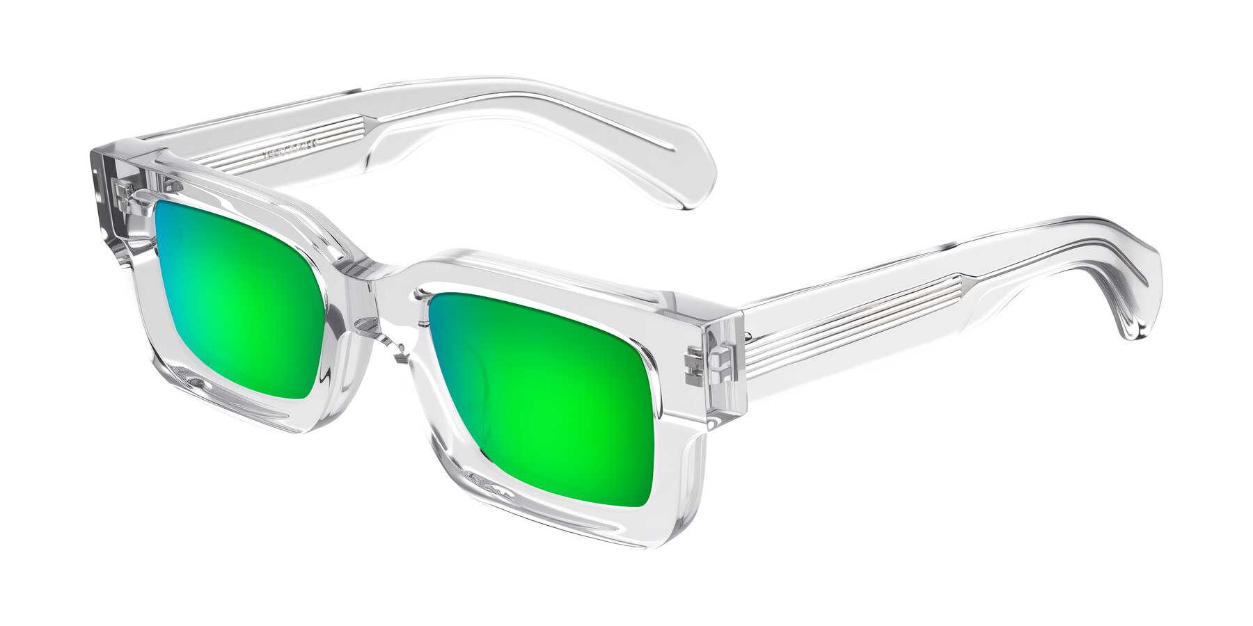 Angle of Nuria in Clear with Green Mirrored Lenses