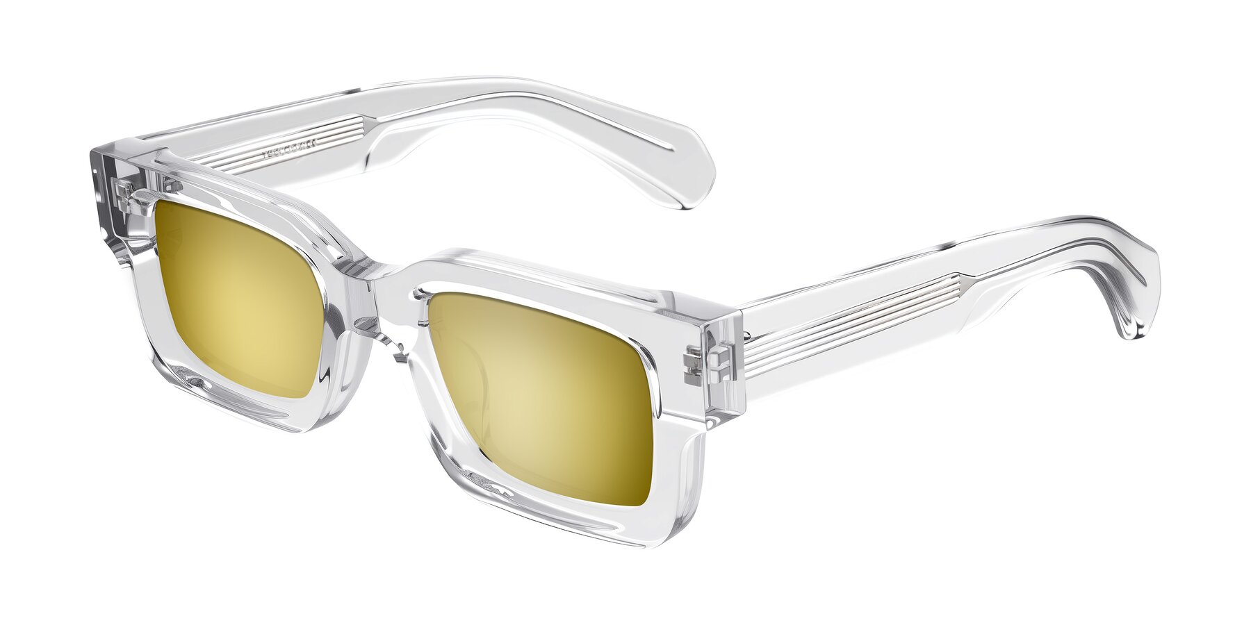 Angle of Nuria in Clear with Gold Mirrored Lenses