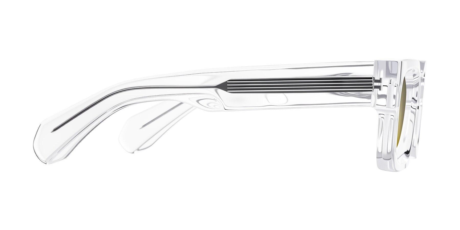 Side of Nuria in Clear with Gold Mirrored Lenses