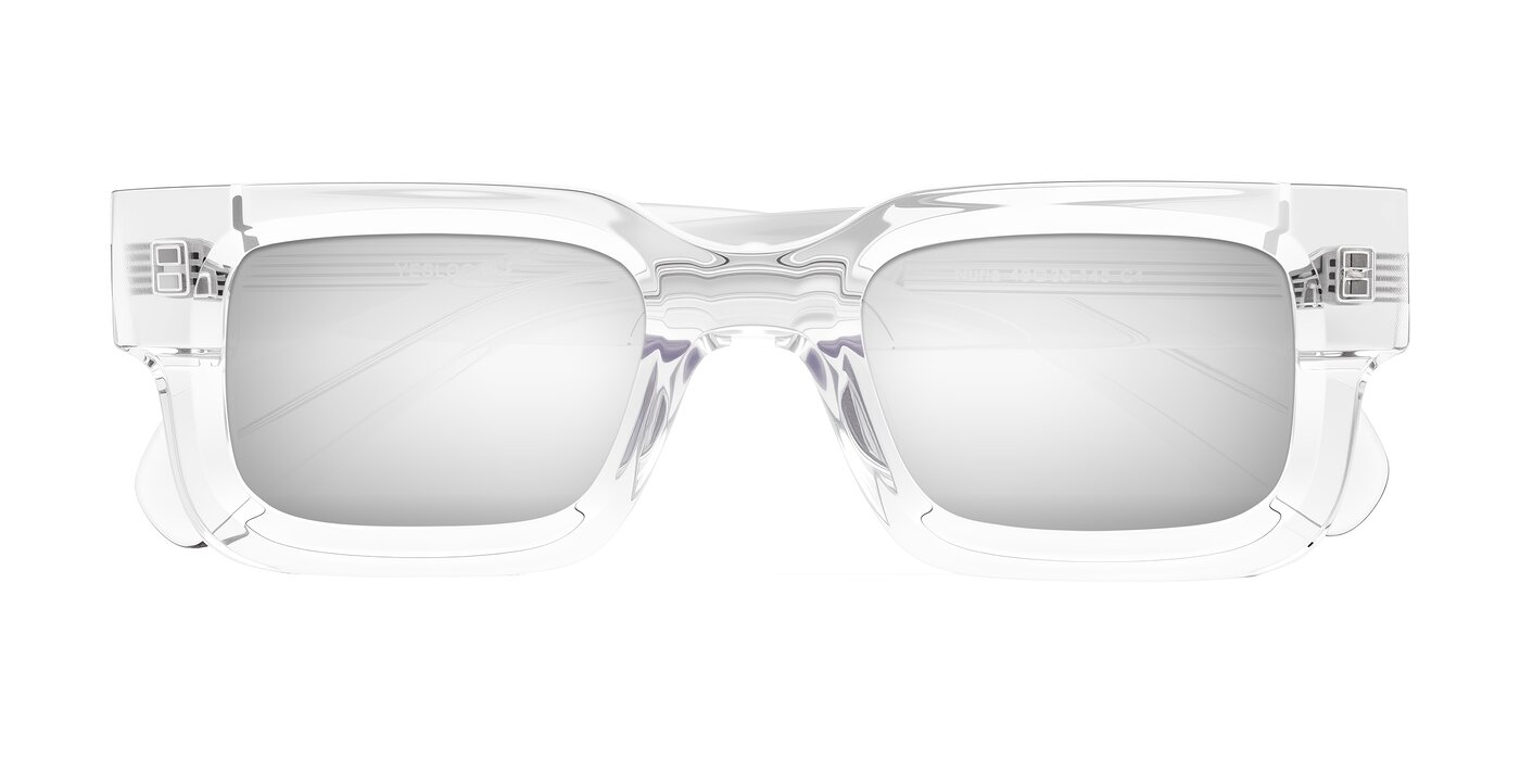 Nuria - Clear Flash Mirrored Sunglasses